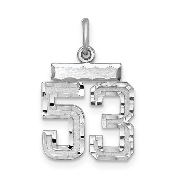 Sterling Silver, Varsity Collection, Small D/C Pendant, Number 53 - Picture 1 of 4